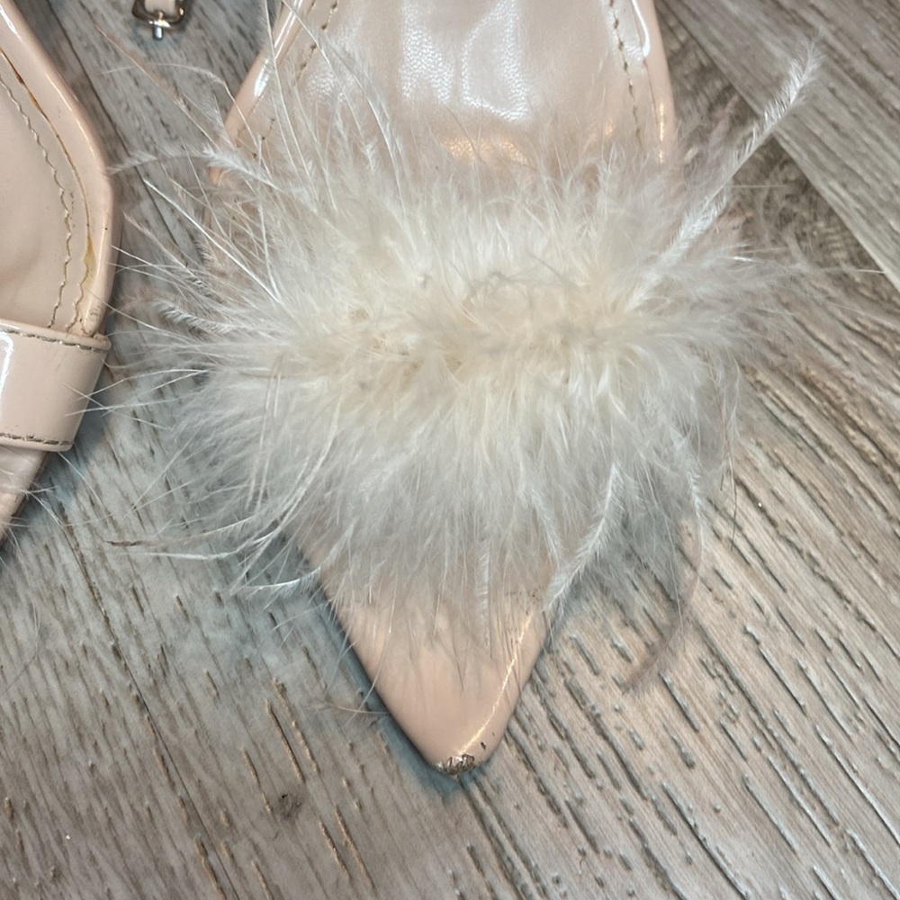 Cape Robbin feathered Women’s Peep Toe Feather Ankle Strap Sandals High … - Picture 9 of 12
